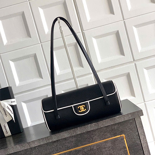 Túi xách Chanel Bowling 26S Da Hạt Logo CC Siêu VIP - màu đen