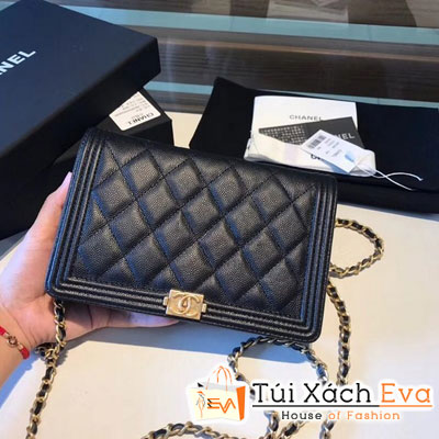 Túi Xách Chanel Boy Original Wallet Siêu Cấp Màu Đen A80287