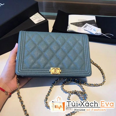 Túi Xách Chanel Boy Original Wallet Siêu Cấp Màu Xanh Dương A80287