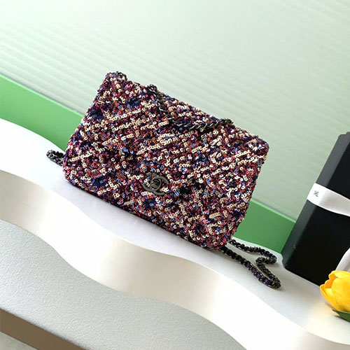 Túi xách CHANEL CF siêu cấp So Black sequin