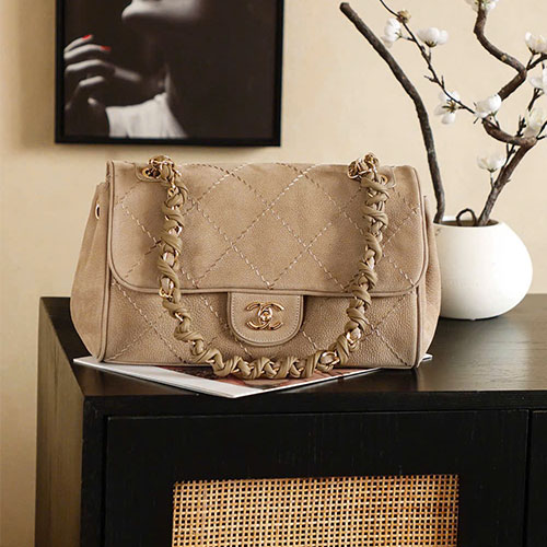 Túi xách Chanel CF Twist Chain Underarm Bag – Siêu VIP - màu nâu nhạt