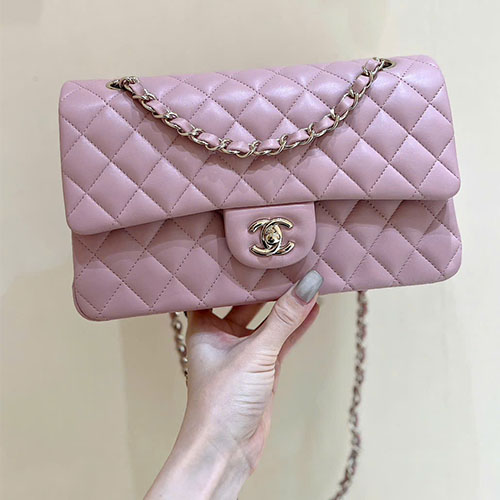 Túi Xách Chanel Classic Flap Bag Phiên Bản Like Auth Màu Hồng Anh Đào