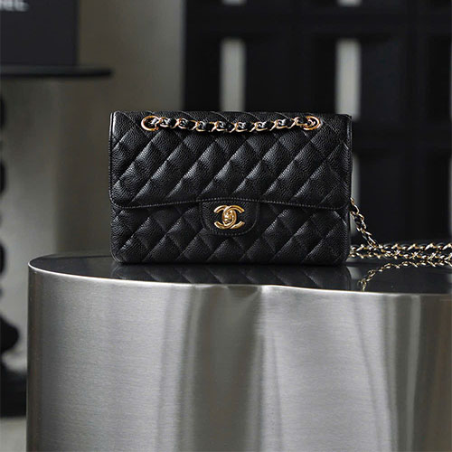 Túi xách Chanel Classic Flap C- Small Caviar Leather Gold Hardware Like Auth