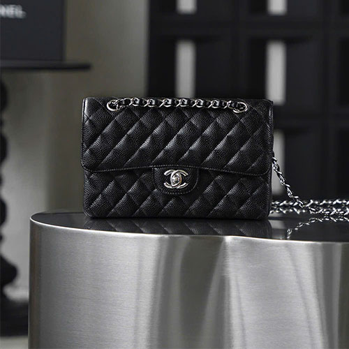 Túi xách Chanel Classic Flap C- Small Caviar Leather Silver Hardware Like Auth