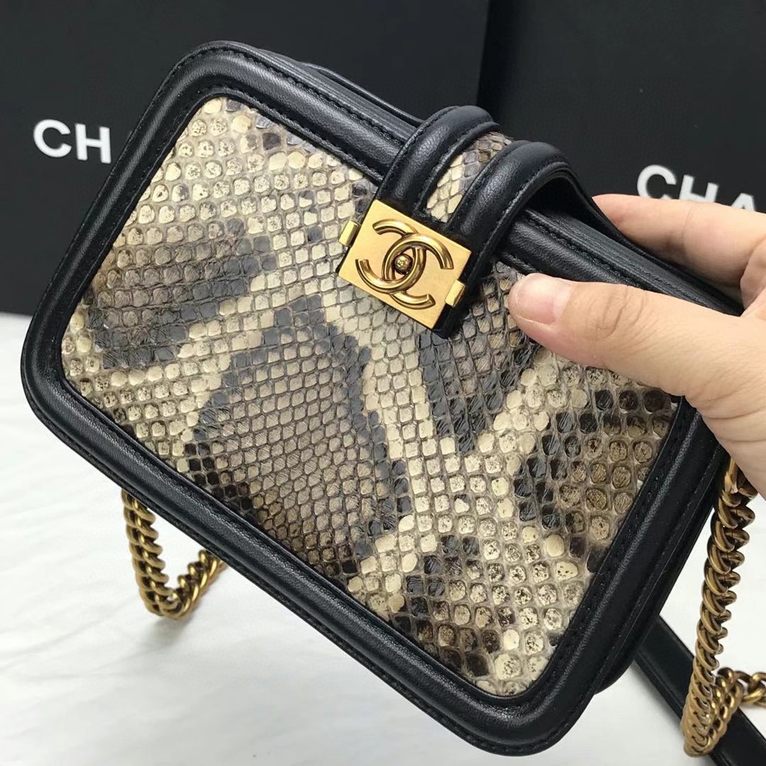 Túi Xách Chanel Clutch Da Trăn Siêu Cấp Size 20cm