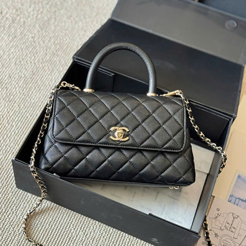 Túi Xách Chanel Coco Handle Small Màu Đen Full Box Size 23cm