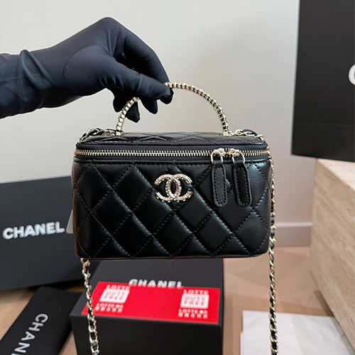 Túi xách Chanel Crystal Handle Box Bag Size Lớn Super Full Box - màu đen