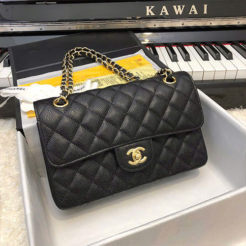 Túi Xách Chanel Da Bóng Màu Đen Siêu Cấp Size 23 cm