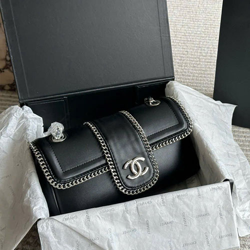 Túi Xách Chanel Dây Xích Màu Đen Full Box Size 24cm