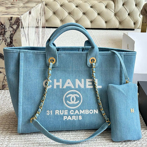 Túi Xách Chanel Denim Beach Bag Fullbox Size 38 cm