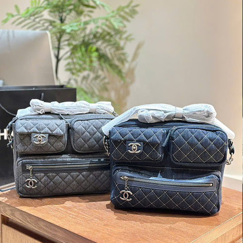 Túi Xách Chanel Denim Màu Xanh Super Size 35cm