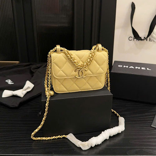 Túi Xách Chanel Double Gold Ball Drawstring Bag Fullbox Size 12.9 cm