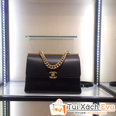 Túi Xách Chanel Flap Bag Siêu Cấp Nẹp Da Lì Khóa Vàng