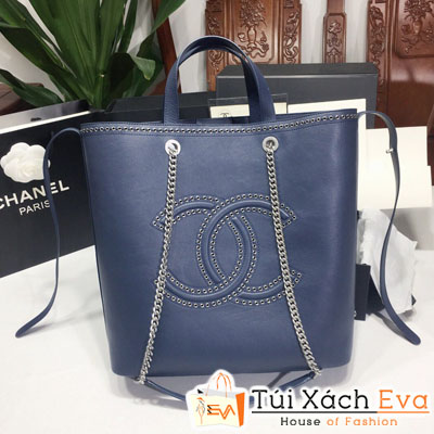 Túi Xách Chanel Logo Siêu Cấp Màu Xanh Den