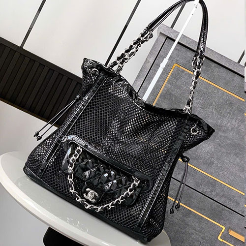 Túi Xách Chanel Lưới Đen 2 trong 1 Siêu Vip Size 32 cm
