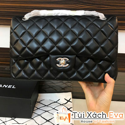 Túi Xách Chanel Maxi Siêu Cấp Màu Đen Da Trơn