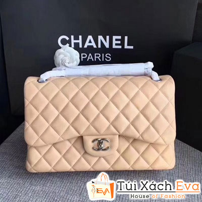 Túi Xách Chanel Maxi Siêu Cấp Ô Trám Màu Nude Đẹp