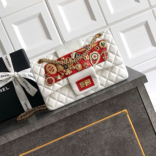 Túi Xách Chanel Moscow CF 2.55 Màu Trắng Siêu Vip Size 25.5cm