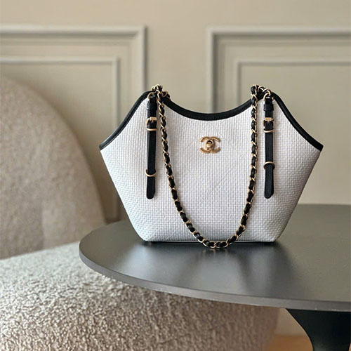 Túi xách Chanel siêu cấp 25S Maxi Hobo Tote Shopping Bag  - màu trắng