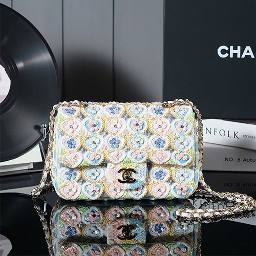 Túi xách Chanel siêu cấp CF Handcraft Sequin 24A – Thủ công cao cấp