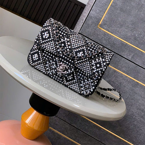 Túi xách Chanel siêu cấp CF Mini Black Diamond – Đính Đá Full– Màu Đen