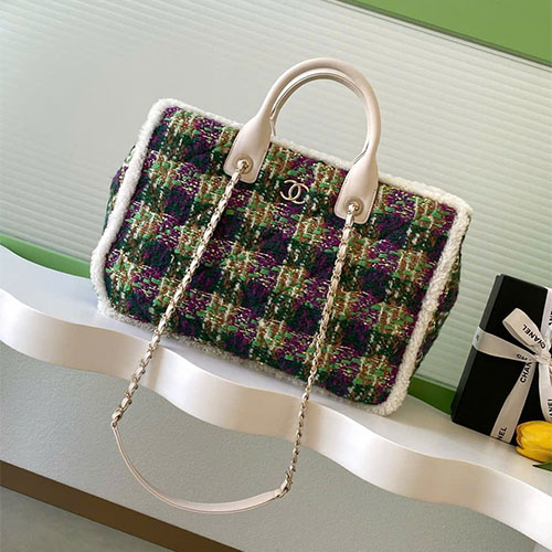 Túi xách Chanel Siêu Vip 25N – Màu Tím Trắng Xanh