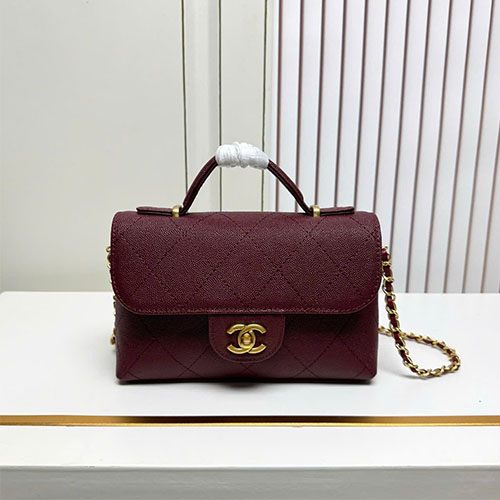 Túi Xách Chanel Super 25K Da Bò Vân Lì Nắp Gập Size Nhỏ