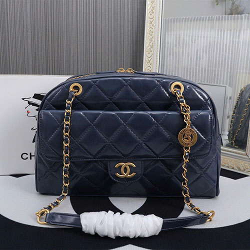 Túi Xách Chanel Vintagep Hilton 8862 Màu Xanh Super Size 43 cm
