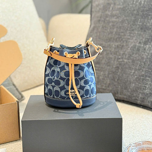 Túi Xách Coach Mini Bucket Denim Full Box Size 18cm