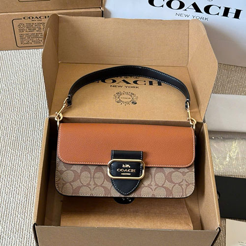 Túi xách Coach New Morgan Baguette Bag Màu Nâu Full Box Size 27 cm