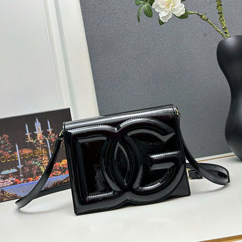 Túi Xách D&G Da Bóng 6611 Màu Đen Super Size 20 cm