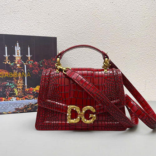 Túi Xách D&G Đeo Chéo Màu Đỏ Super Size 27 cm
