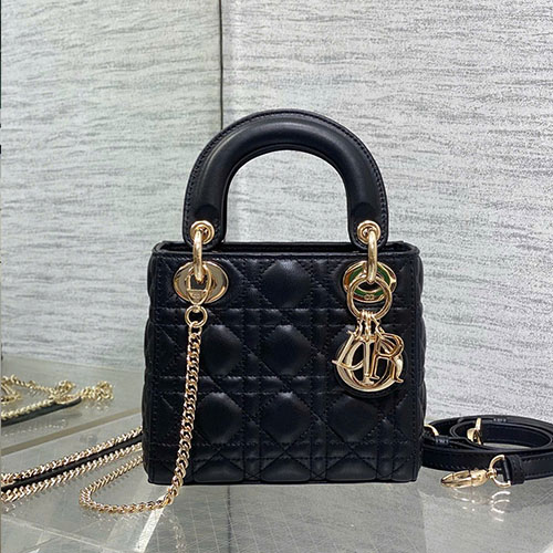 Túi Xách Dior 3 Ô Màu Đen 0613 Siêu Vip Size 17 cm
