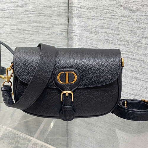 Túi xách Dior Bobby Black Gold Siêu VIP Da Bò Hạt - màu đen