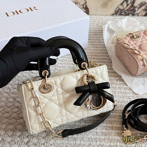 Túi xách Dior Lady D-Joy Da Cừu Nơ Phối Màu – 17cm – Siêu cấp