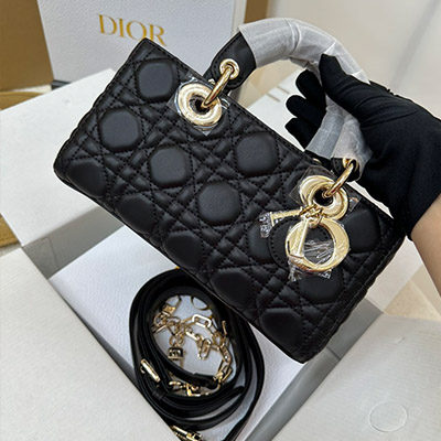 Túi Xách Dior Lady D-Joy Super Màu Đen Size 22cm Full Box
