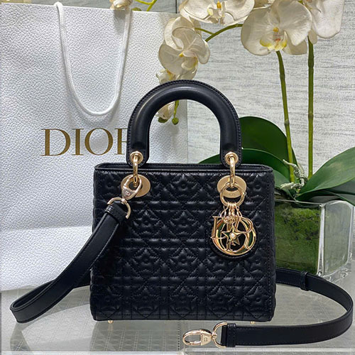 Túi Xách Dior Lady Lucky Star Màu Đen Siêu Vip Size 20cm