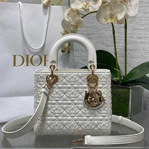 Túi Xách Dior Lady Lucky Star Màu Trắng Siêu Vip Size 20cm