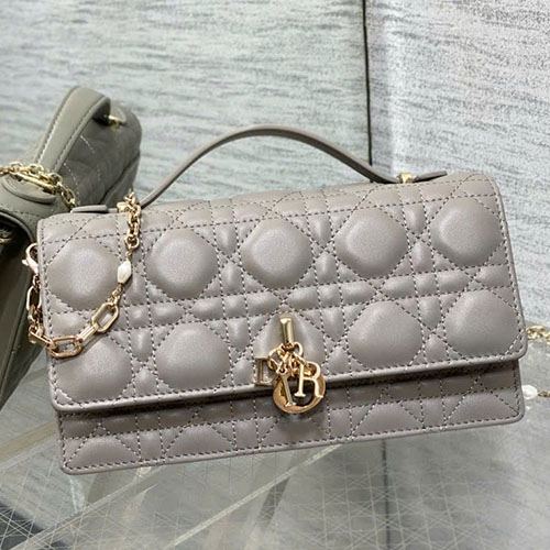 Túi Xách Dior Lady Màu Xám Siêu Vip Size 21 cm