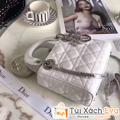 Túi Xach Dior Lady Super Da Lì Khóa Bạc Đẹp