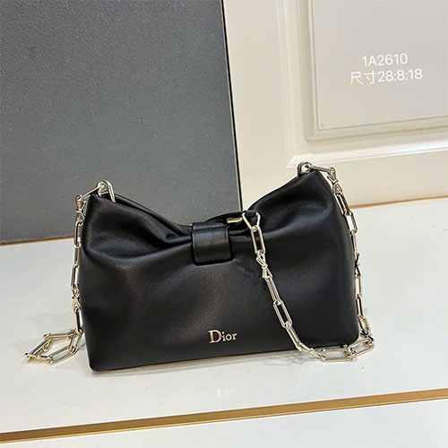 Túi xách Dior LAMBSKIN dây xích đính nơ – Xuân Hè 2026