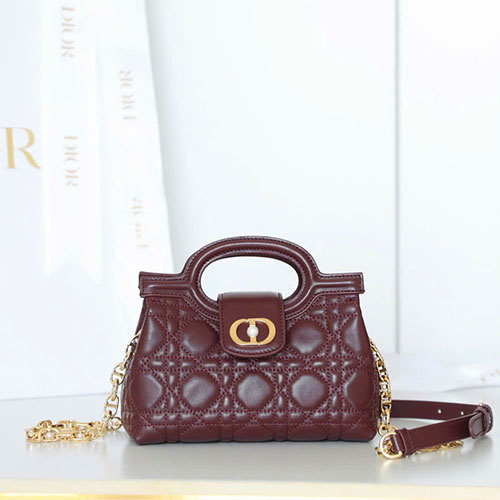 Túi xách Dior Like Auth Jolie Top Handle – Đỏ rượu vang