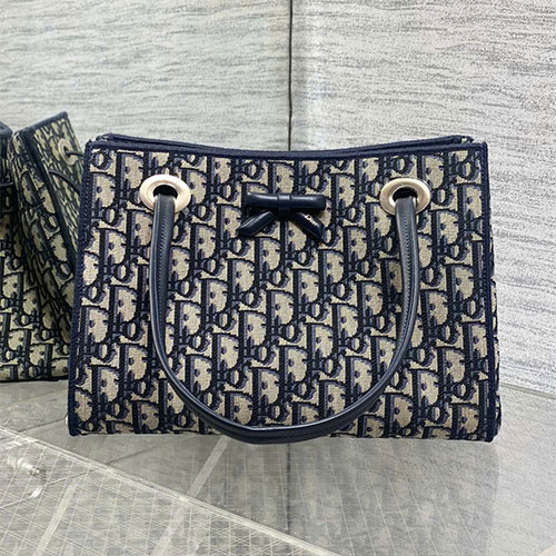 Túi xách Dior Oblique Tote Nơ Canvas Monogram Siêu VIP