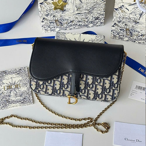 Túi Xách Dior Saddle Denim Oblique Super Size 21.5cm