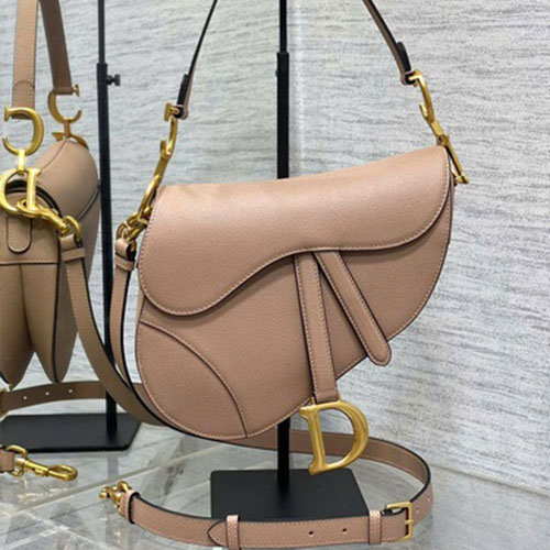 Túi xách Dior Saddle Siêu Cấp Bản Lớn Màu Đậu Sa Hồng Kèm Dây Đeo