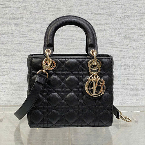 Túi xách Dior siêu VIP Lady Dior 4 ô – da sơn bóng