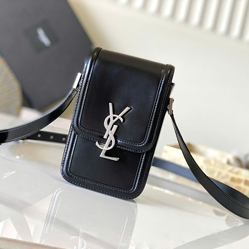 Túi Xách Đựng Điện Thoại YSL SOLFERINO 753963 Màu Đen Siêu Cấp Size 18 cm