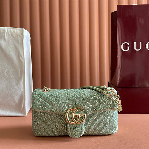 Túi xách GG Marmont đính pha lê – Bản vai