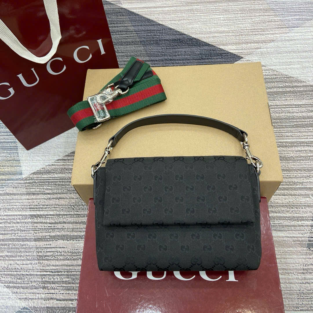 Túi Xách Gucci Canvas 821617 Màu Đen Siêu Cấp Size 19 cm