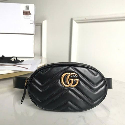 Túi xách Gucci GG Marmont Belt Bag 476434 Siêu Cấp  - màu đen